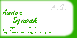 andor szamak business card